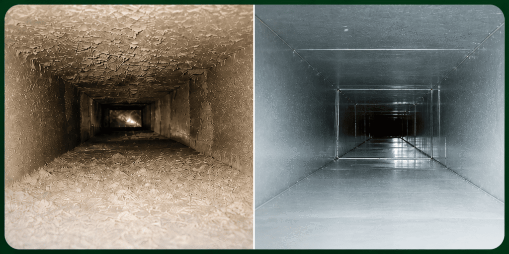 before after duct cleaning